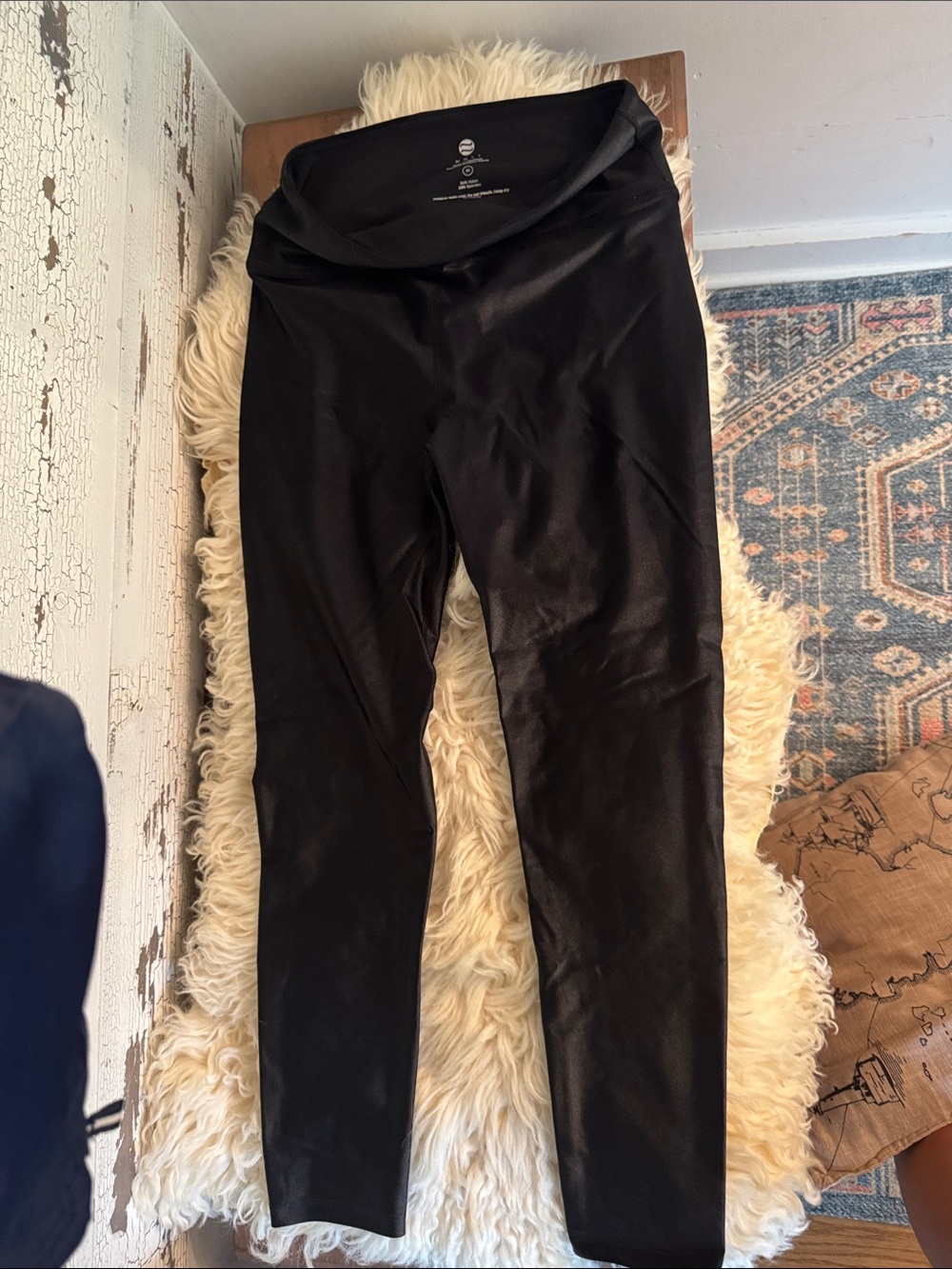 Noli Black Fold-Over Waist Leggings